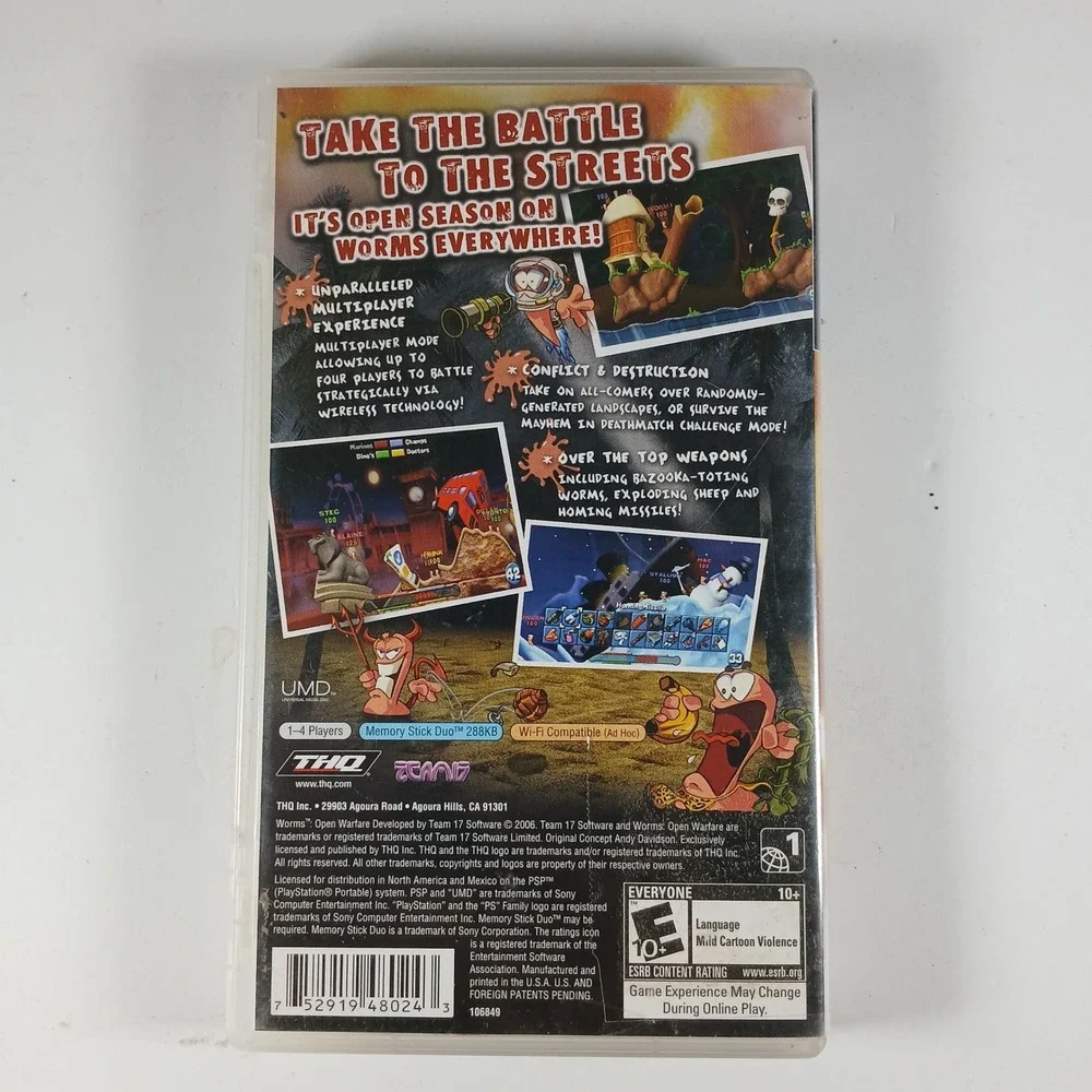 Sony Worms Open Warfare PSP Playstation Portable Strategy Game UMD CIB